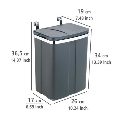 WENKO 54903100 - Panier à fixer sur la porte 26x36,5 cm gris/argenté