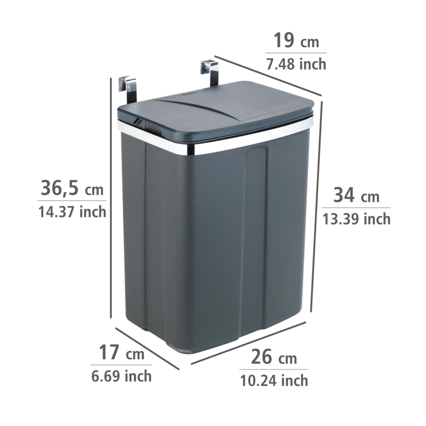 WENKO 54903100 - Panier à fixer sur la porte 26x36,5 cm gris/argenté