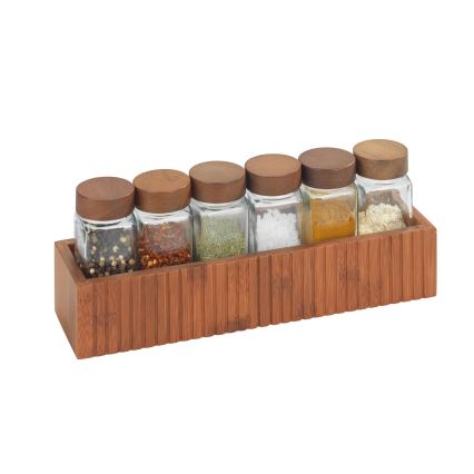 WENKO 54942100 - Pots à épices MERA 30 x 8 cm marron