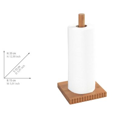 WENKO 54946100 - Porte-rouleaux MERA 15x33 cm marron