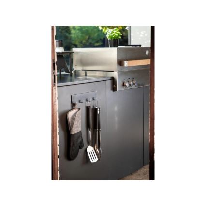 WENKO 55014100-Crochet pour cuisine d'extérieur 30x6,5 cm noir