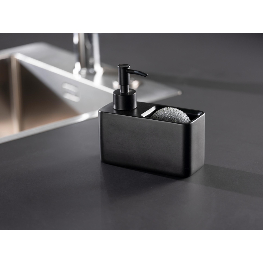 WENKO 55076100 - Distributeur de savon BLACK OUTDOOR KITCHEN 14,5 x 14,3 cm noir