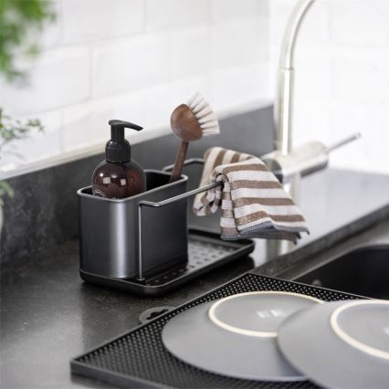 WENKO 55078100 - Organisateur BLACK OUTDOOR KITCHEN 21x12 cm inox/noir