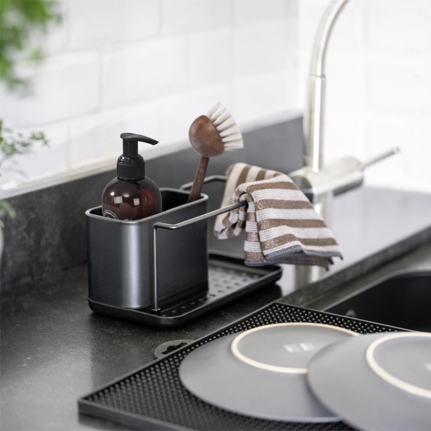WENKO 55078100 - Organisateur BLACK OUTDOOR KITCHEN 21x12 cm inox/noir