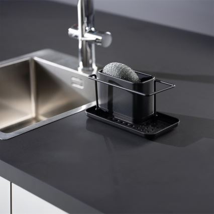 WENKO 55078100 - Organisateur BLACK OUTDOOR KITCHEN 21x12 cm inox/noir