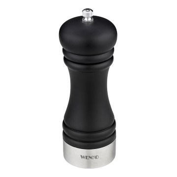 WENKO 55082100-Moulin à sel BLACK OUTDOOR KITCHEN 5x17,5 cm argenté/noir/blanc