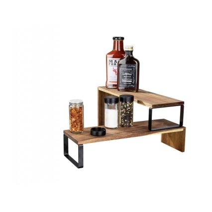 WENKO 55097100 - Étagère pour cuisine d'extérieur noire 36x16 cm marron/noir
