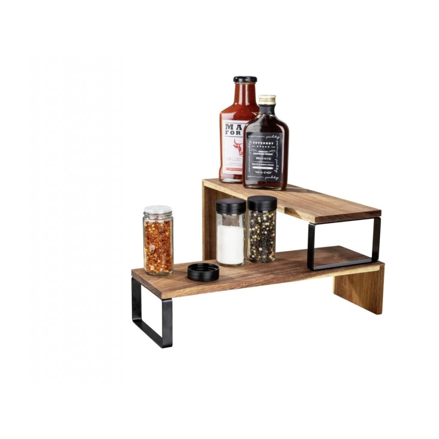 WENKO 55097100 - Étagère pour cuisine d'extérieur noire 36x16 cm marron/noir