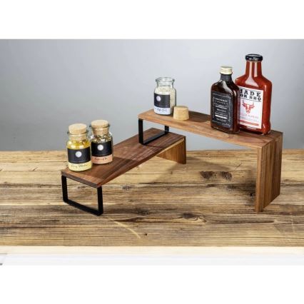 WENKO 55097100 - Étagère pour cuisine d'extérieur noire 36x16 cm marron/noir
