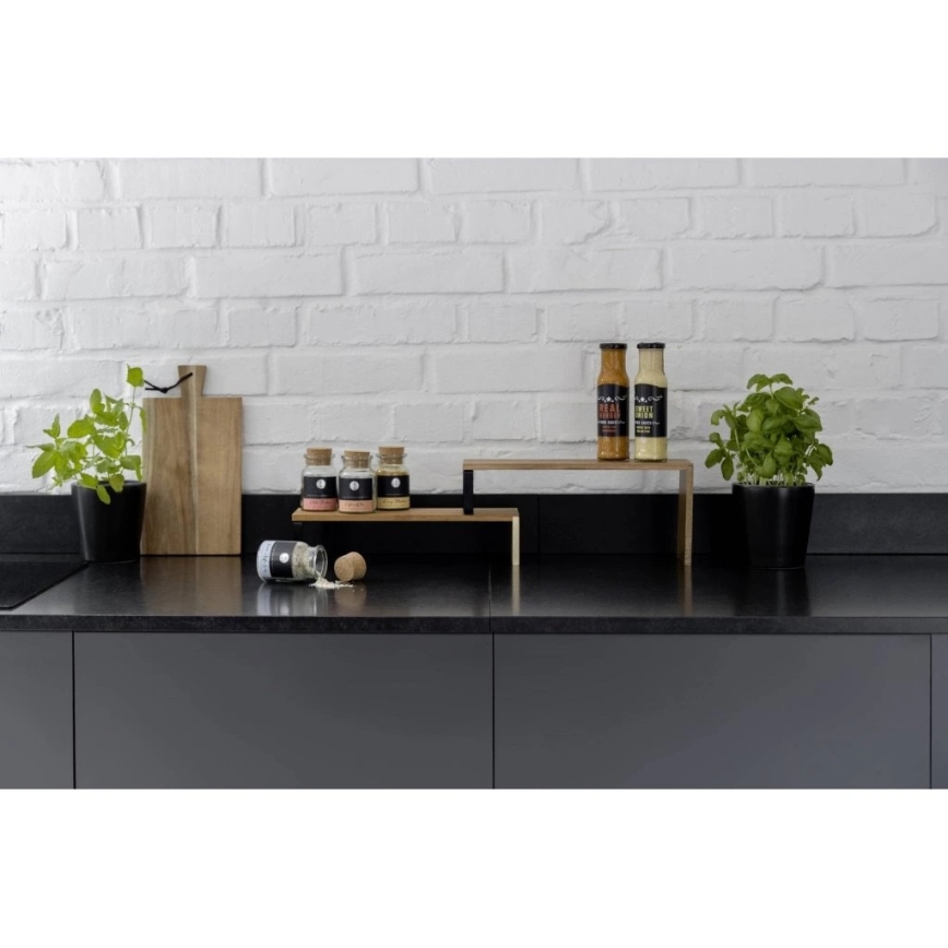 WENKO 55097100 - Étagère pour cuisine d'extérieur noire 36x16 cm marron/noir