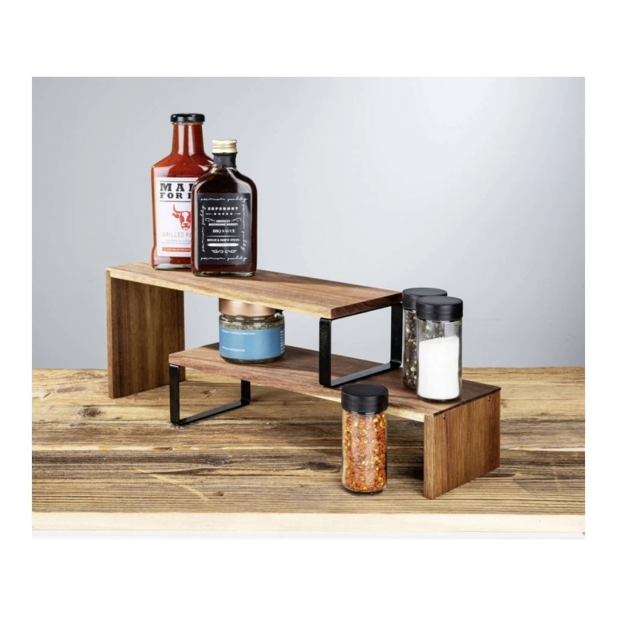 WENKO 55097100 - Étagère pour cuisine d'extérieur noire 36x16 cm marron/noir