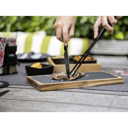WENKO 55103100 - Planche à découper BLACK OUTDOOR KITCHEN 30 x 15 cm brun/gris