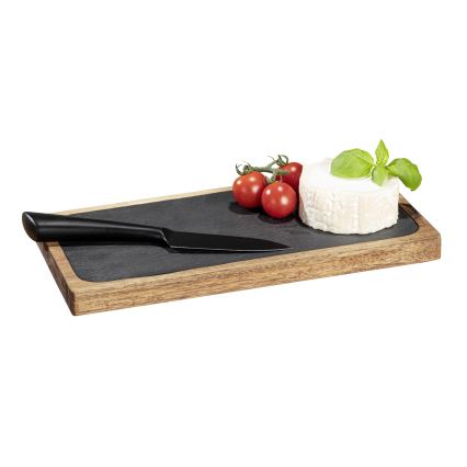 WENKO 55103100 - Planche à découper BLACK OUTDOOR KITCHEN 30 x 15 cm brun/gris