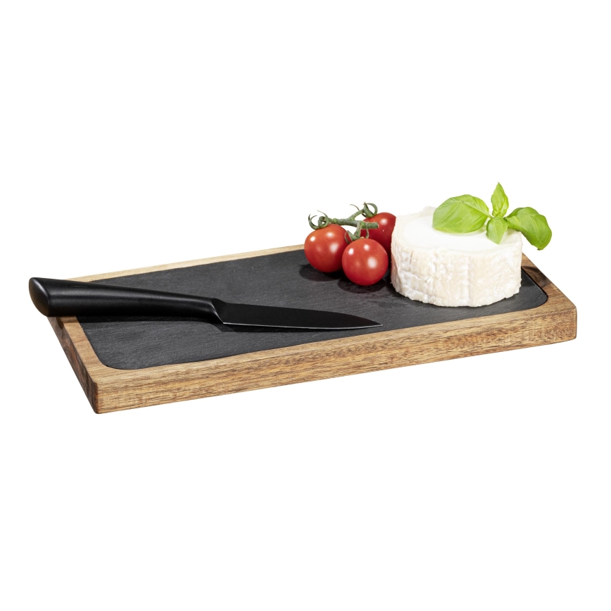 WENKO 55103100 - Planche à découper BLACK OUTDOOR KITCHEN 30 x 15 cm brun/gris
