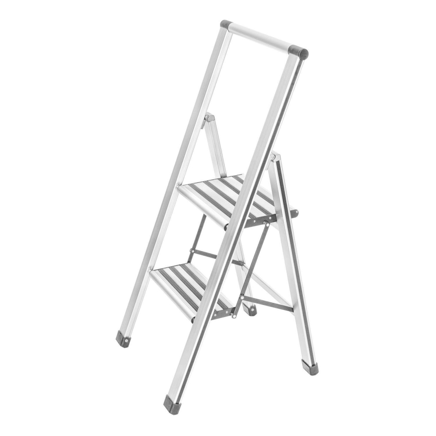 WENKO 601015100 - Escabeau ALU-DESIGN 44x101 cm blanc/gris