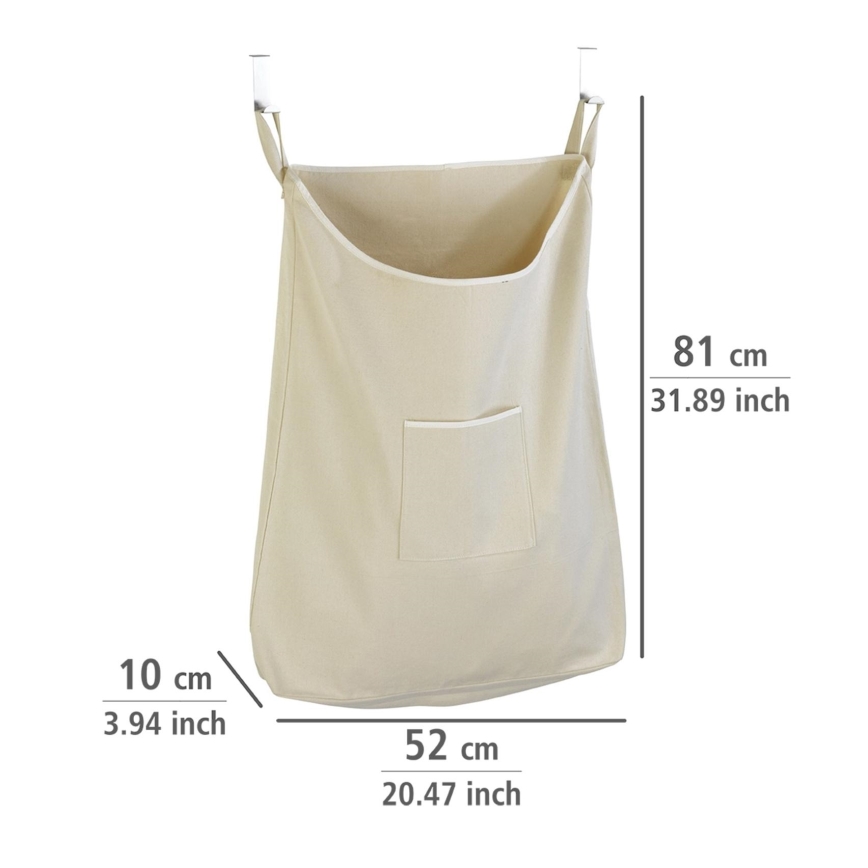 WENKO 62107100 - Panier à linge CANGURO 52 x 81 cm beige/argenté