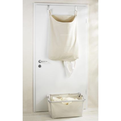 WENKO 62107100 - Panier à linge CANGURO 52 x 81 cm beige/argenté