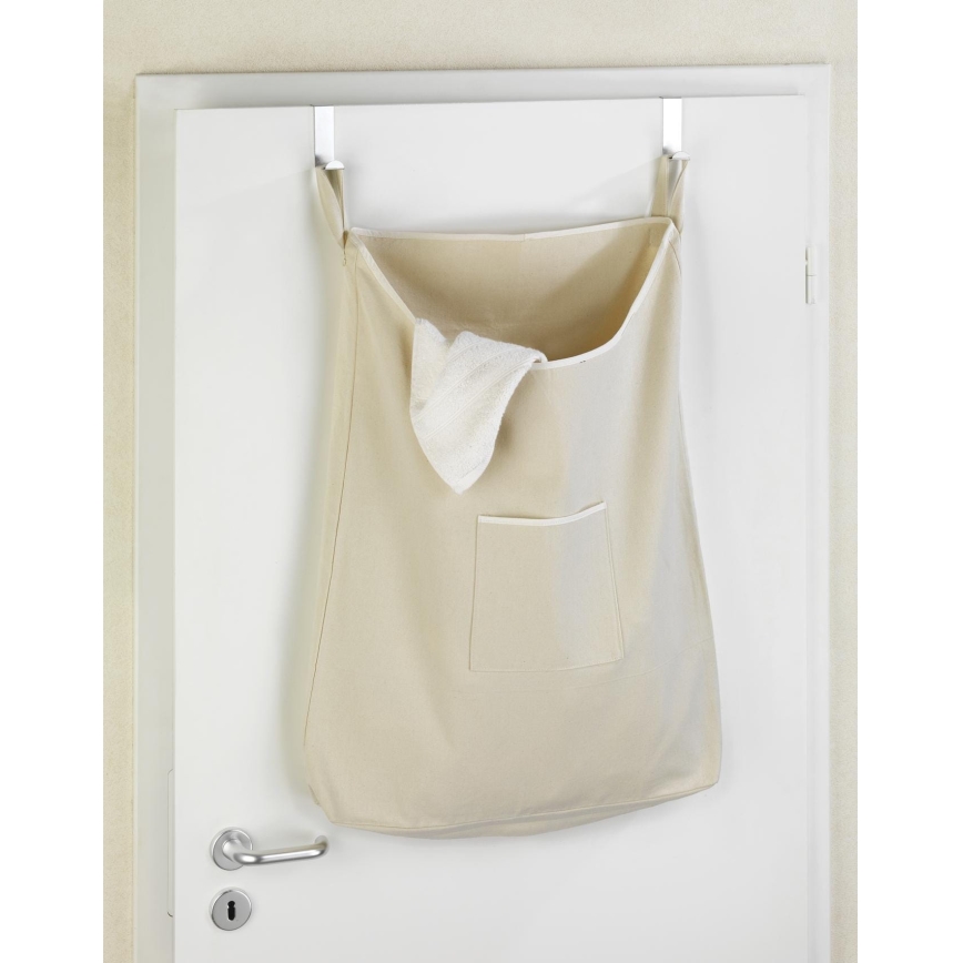 WENKO 62107100 - Panier à linge CANGURO 52 x 81 cm beige/argenté