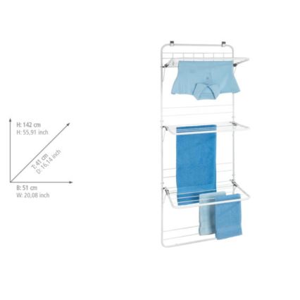 WENKO 63010800 - Étendoir à linge 51x142 cm blanc/gris