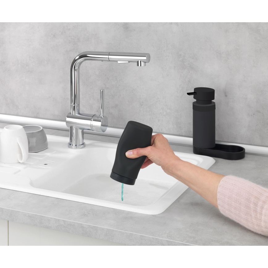 WENKO 69753800 - Organiseur EASY SQUEEZ-E 15x18 cm noir