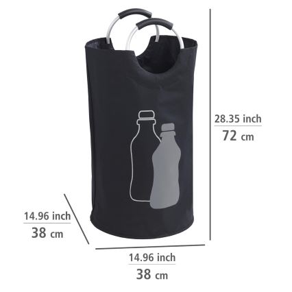 WENKO 69767800 - Sac JUMBO 38 x 72 cm noir