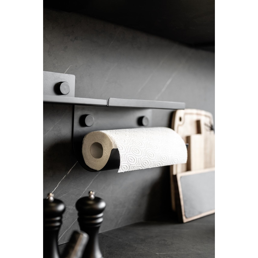 WENKO 71144800 - Porte-rouleau JET 30 x 15 cm noir