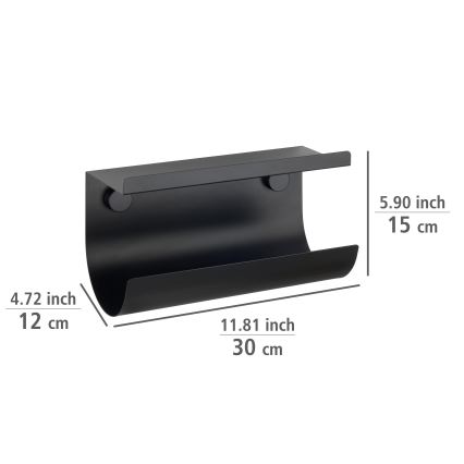 WENKO 71144800 - Porte-rouleau JET 30 x 15 cm noir