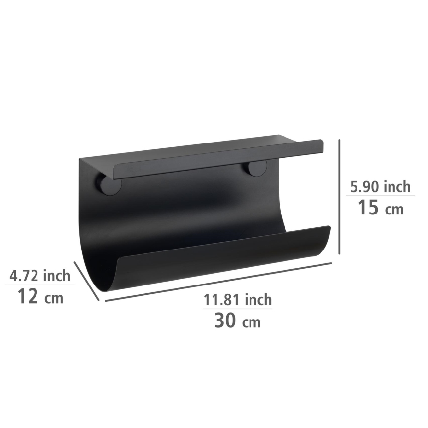 WENKO 71144800 - Porte-rouleau JET 30 x 15 cm noir