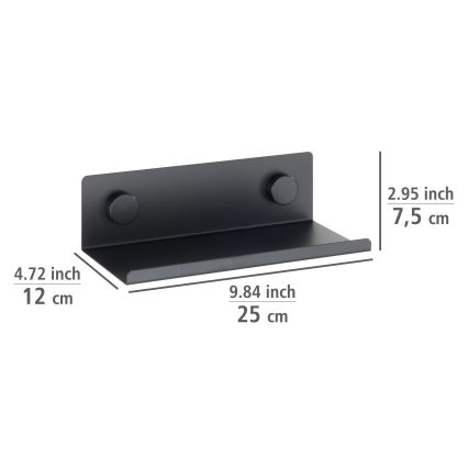 WENKO 71147800 - Étagère JET 25 x 7,5 cm noire