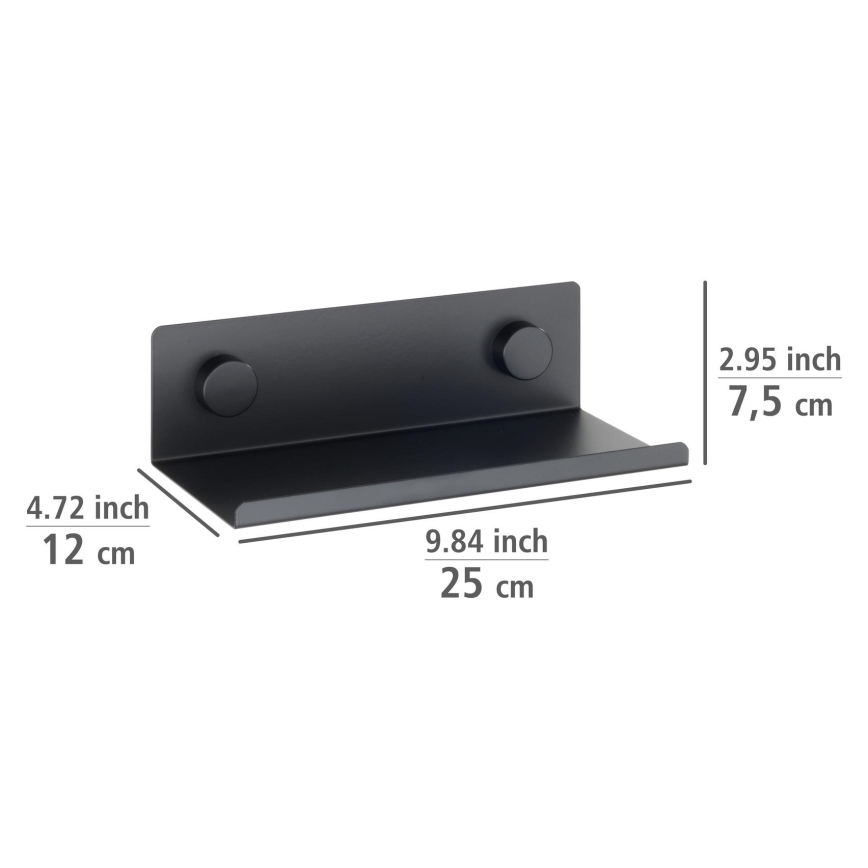 WENKO 71147800 - Étagère JET 25x7,5 cm noire