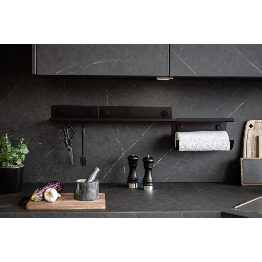 WENKO 71147800 - Étagère JET 25x7,5 cm noire