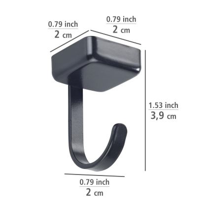 WENKO 71149800 - Crochets JET 2,2 x 3,9 cm noir/argenté