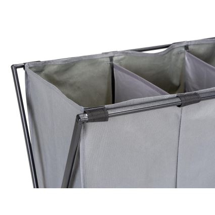 WENKO 71297800 - Panier à linge TRIO 69 x 76 cm gris/noir