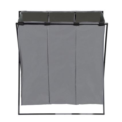 WENKO 71297800 - Panier à linge TRIO 69 x 76 cm gris/noir