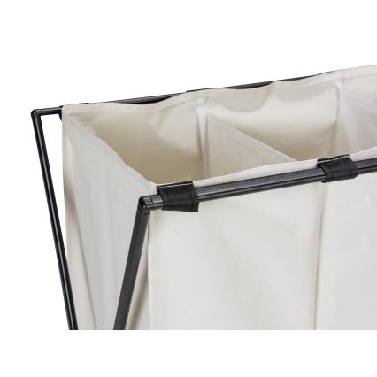 WENKO 71298800 - Panier à linge TRIO 69x76 cm crème/noir