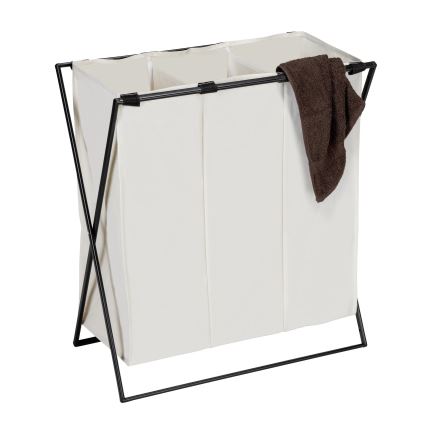 WENKO 71298800 - Panier à linge TRIO 69x76 cm crème/noir