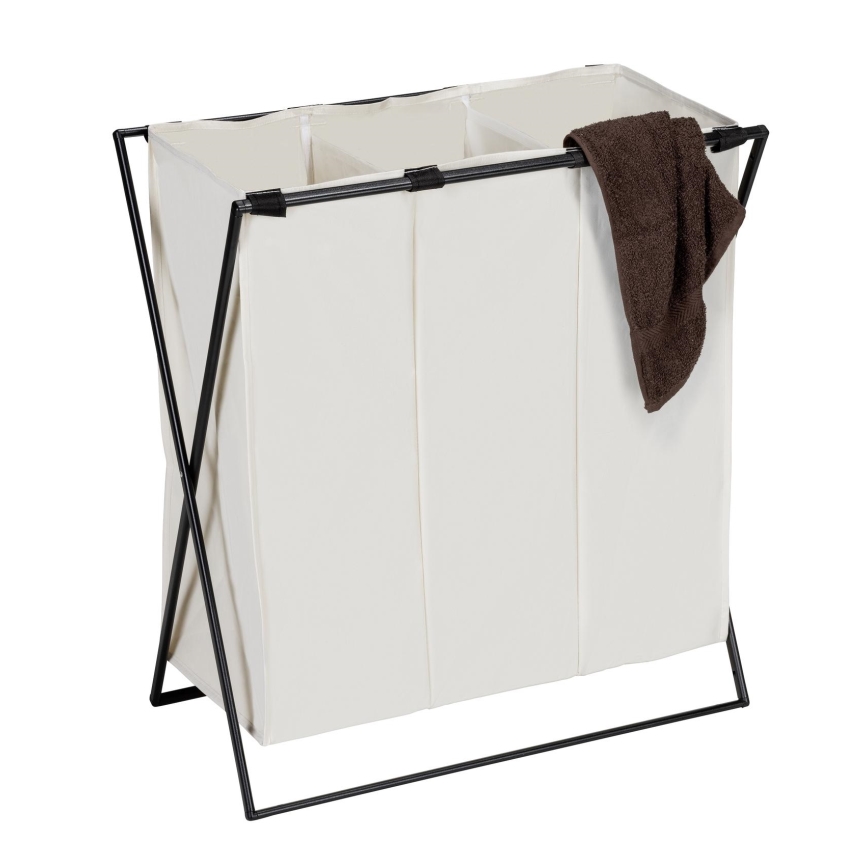 WENKO 71298800 - Panier à linge TRIO 69x76 cm crème/noir