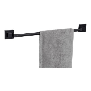 WENKO 71445800 - Barre porte-serviettes VACUUM-LOC QUADRO ED 60,5 x 6 cm, noire