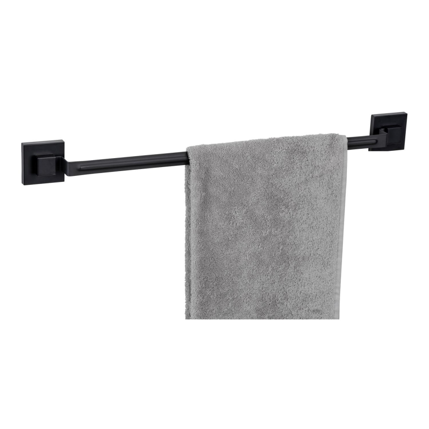 WENKO 71445800 - Barre porte-serviettes VACUUM-LOC QUADRO ED 60,5 x 6 cm, noire