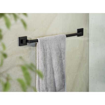WENKO 71445800 - Barre porte-serviettes VACUUM-LOC QUADRO ED 60,5 x 6 cm, noire