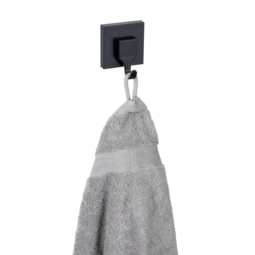 WENKO 71448800 - Crochet VACUUM-LOC QUADRO ED 6x7 cm noir