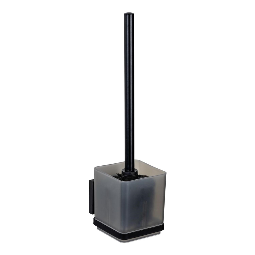 WENKO 71450800 - Ensemble WC VACUUM-LOC QUADRO ED 9,5 x 37 cm noir