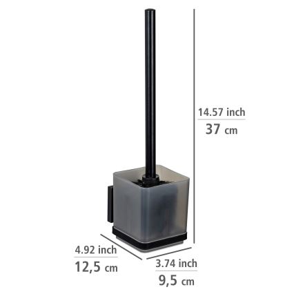 WENKO 71450800 - Ensemble WC VACUUM-LOC QUADRO ED 9,5 x 37 cm noir