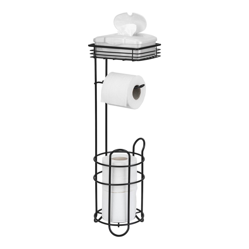 WENKO 71451800 - Support pour papier toilette 16 x 59 cm noir
