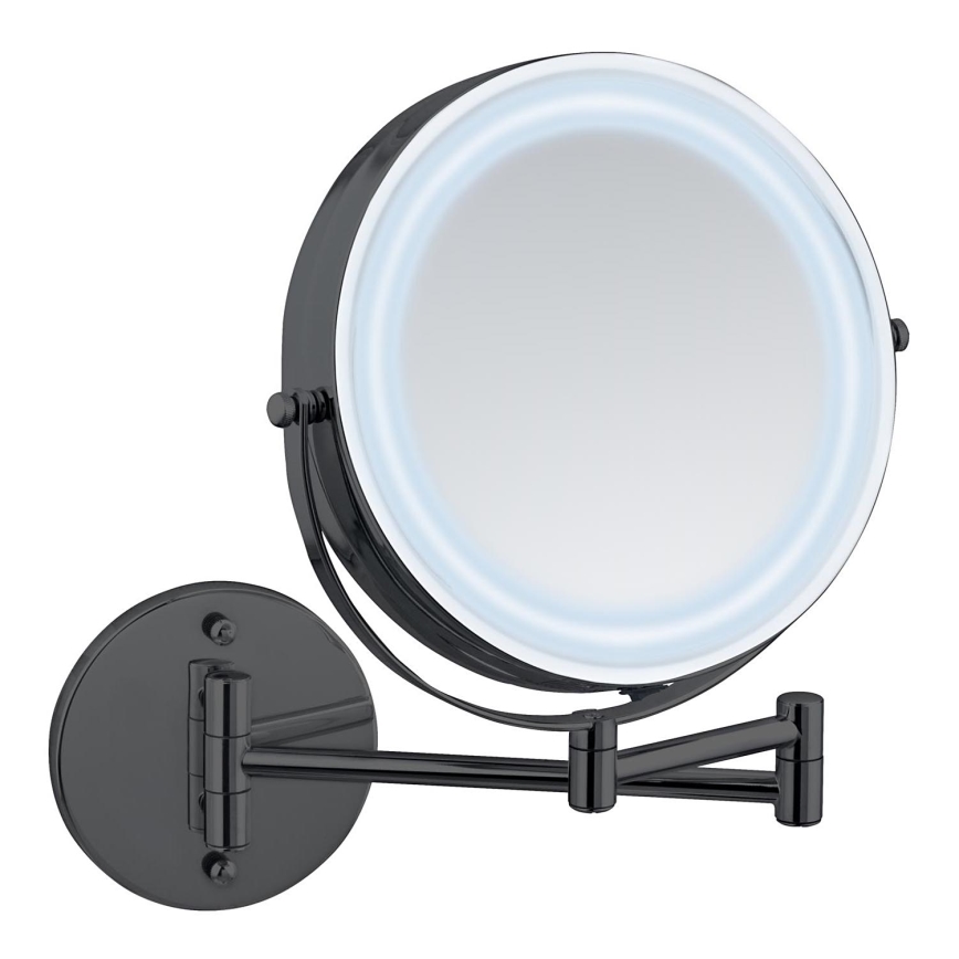 WENKO 71559800 - Miroir POWER-LOC 25,5x32 cm noir