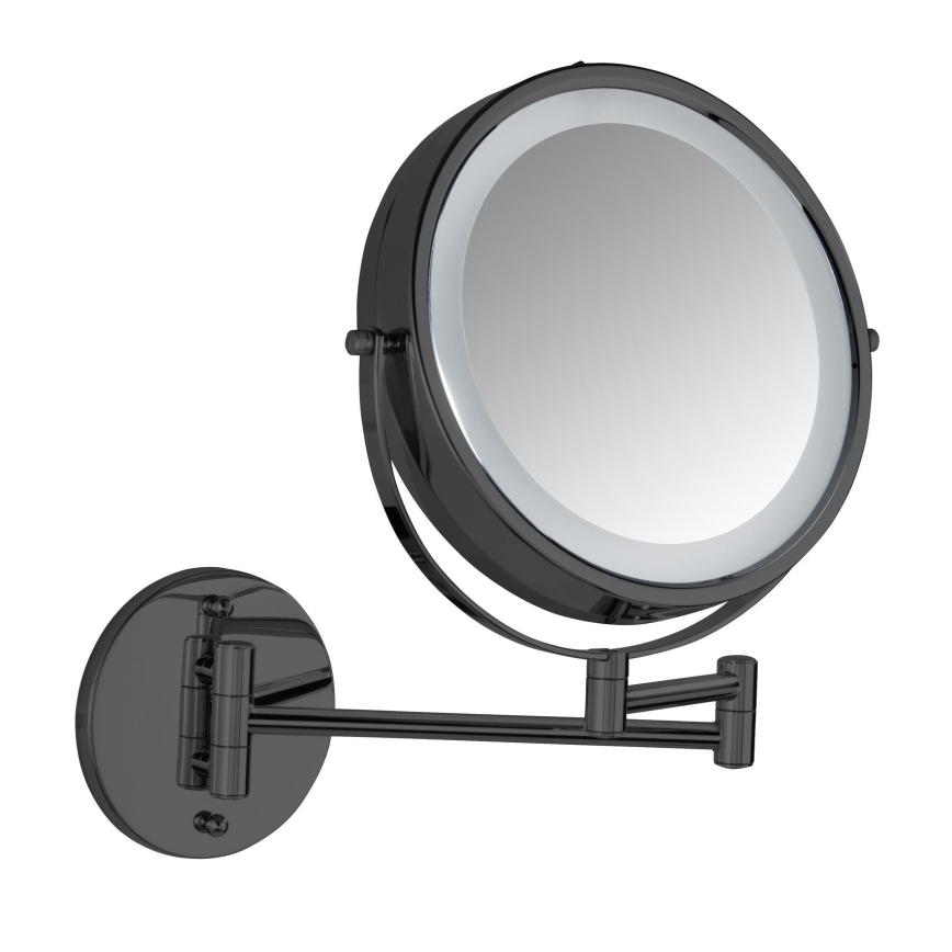 WENKO 71559800 - Miroir POWER-LOC 25,5x32 cm noir