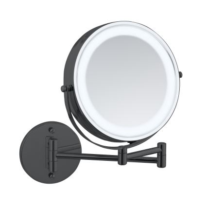 WENKO 71559800 - Miroir POWER-LOC 25,5x32 cm noir