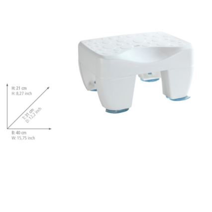 WENKO 73361100-Tabouret de baignoire SECURA 40x31 cm blanc/transparent