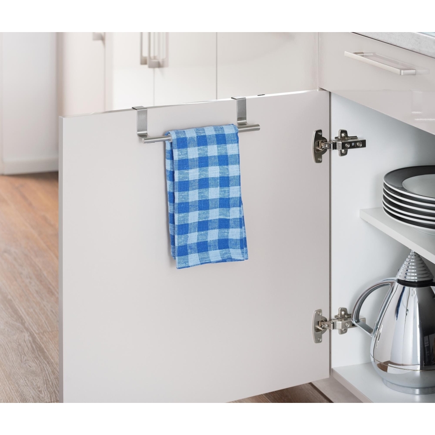 WENKO 79173100 - Porte-serviettes TELESCOPE 7x6 cm acier inoxydable/argenté/noir