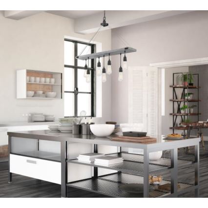 Westinghouse 6116440 - Lustre à chaîne ASHWOOD 7xE27/60W/230V